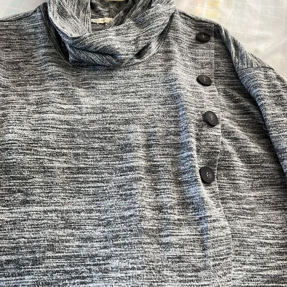 Kate & Sam Cowl Neck Wrap Sweater Size L Gently used Gray - Picture 5 of 7